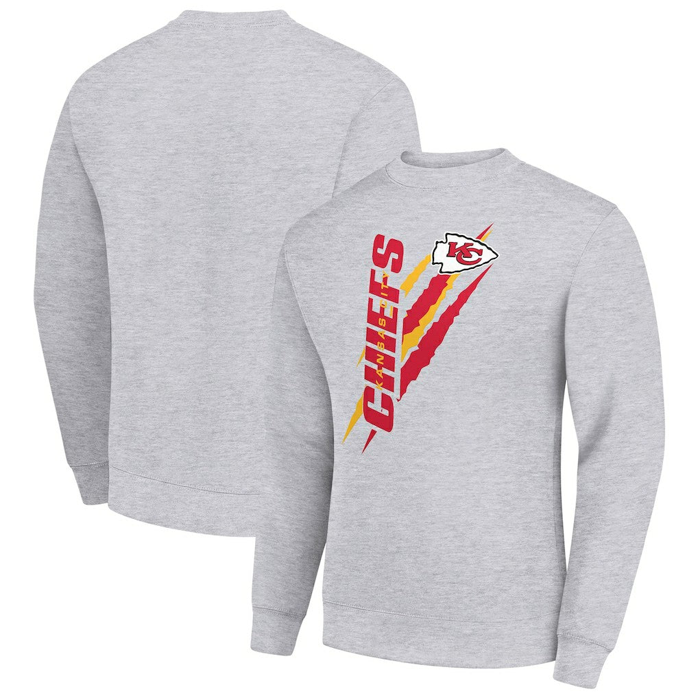 Kansas City Chiefs Starter Color Scratch Team Graphic Fleece Pullover Sweatshirt - Heather Gray - NFL