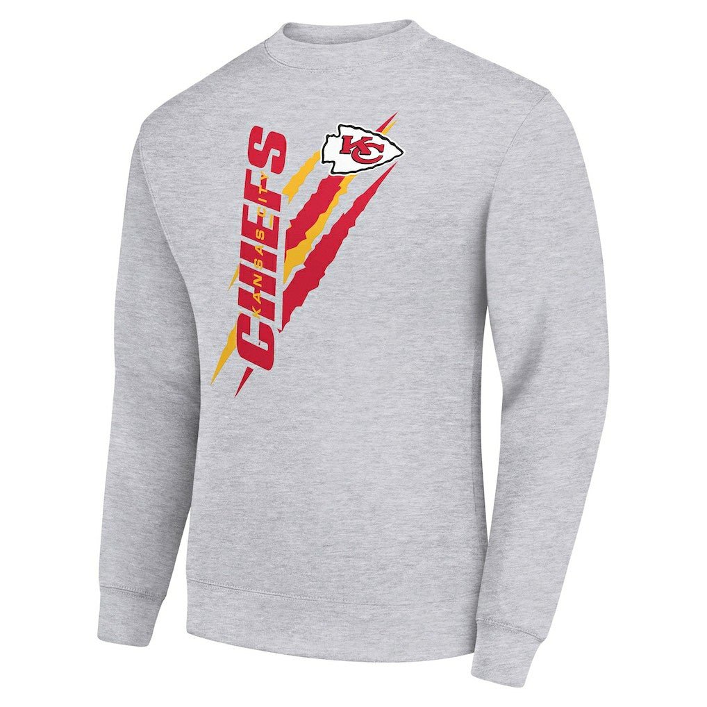 Kansas City Chiefs Starter Color Scratch Team Graphic Fleece Pullover Sweatshirt - Heather Gray - NFL