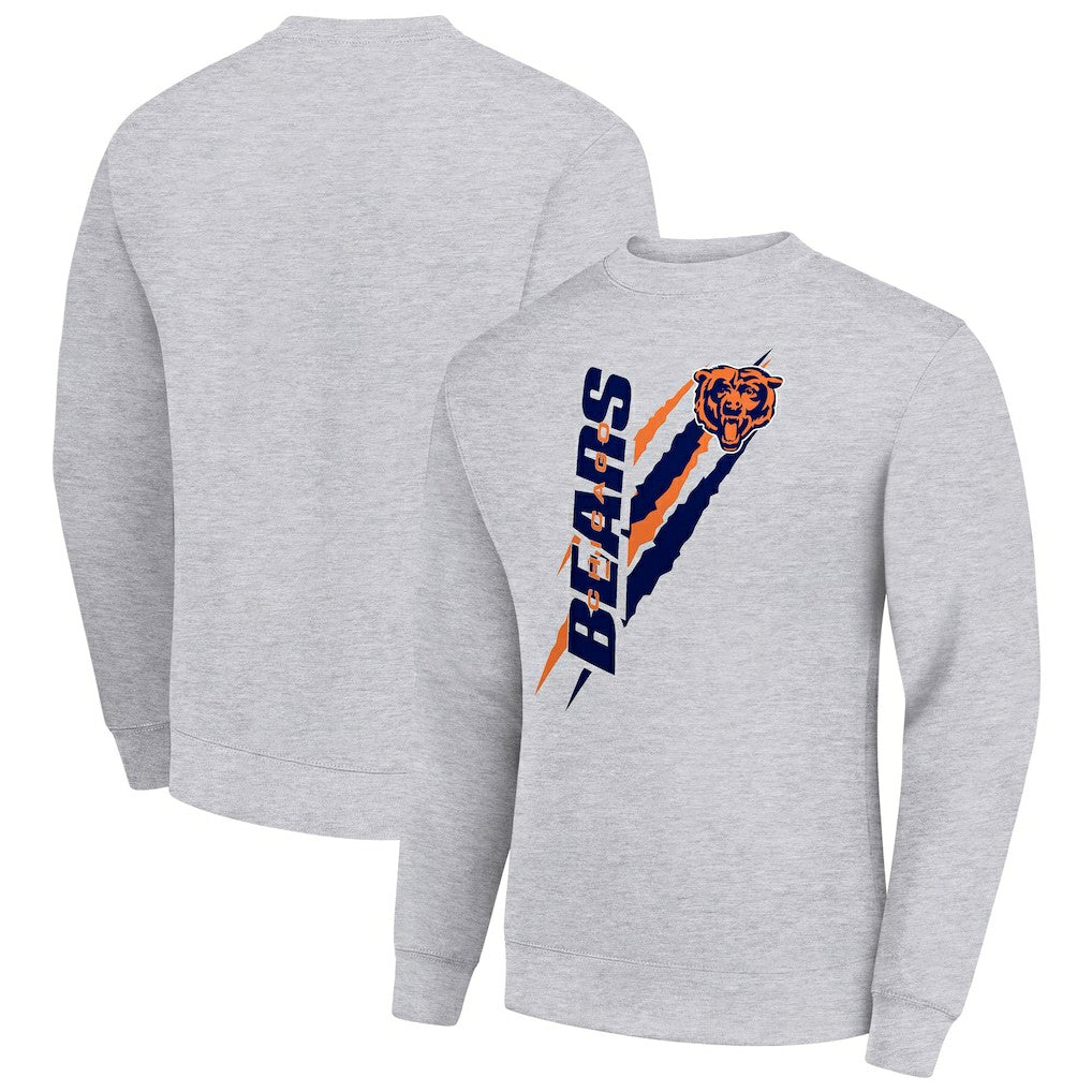 Chicago Bears Starter Color Scratch Team Graphic Fleece Pullover Sweatshirt - Heather Gray - NFL