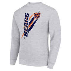 Chicago Bears Starter Color Scratch Team Graphic Fleece Pullover Sweatshirt - Heather Gray - NFL