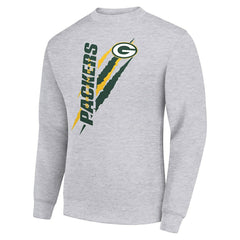Green Bay Packers Starter Color Scratch Team Graphic Fleece Pullover Sweatshirt - Heather Gray - NFL