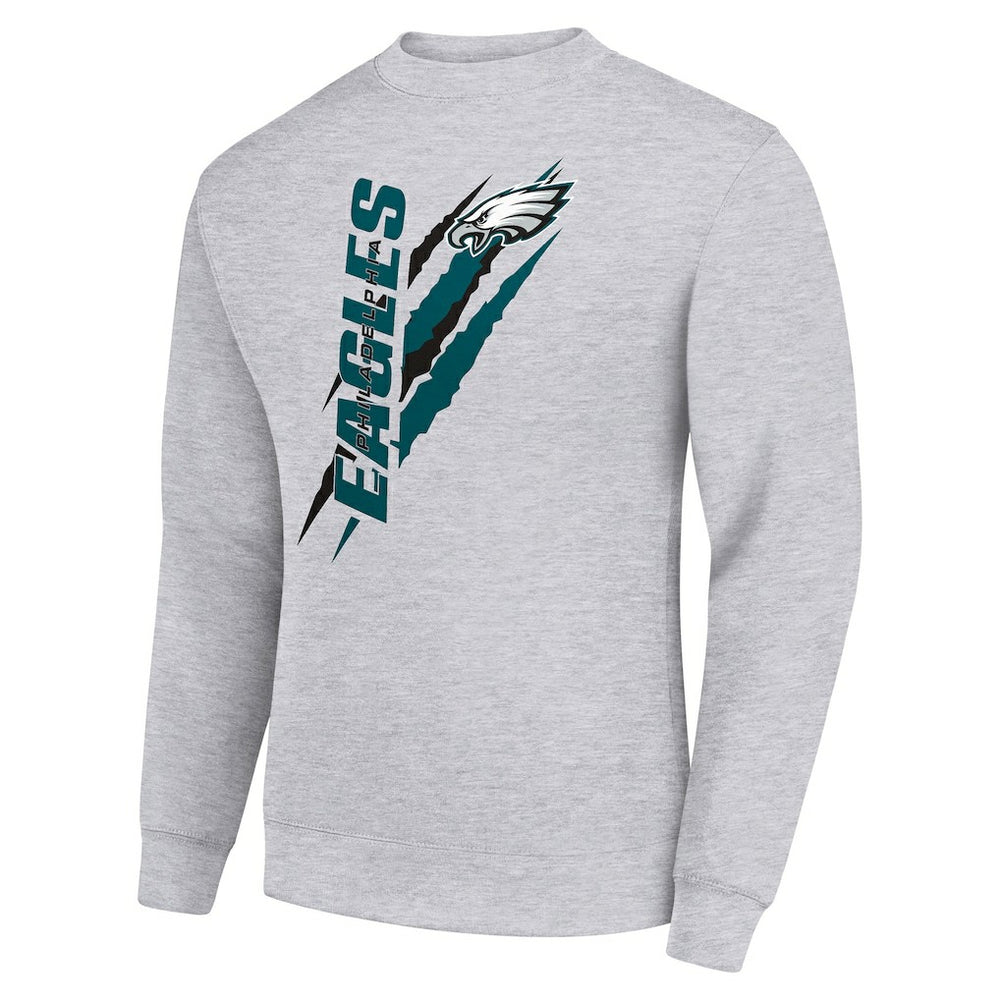 Philadelphia Eagles Starter Color Scratch Team Graphic Fleece Pullover Sweatshirt - Heather Gray - NFL