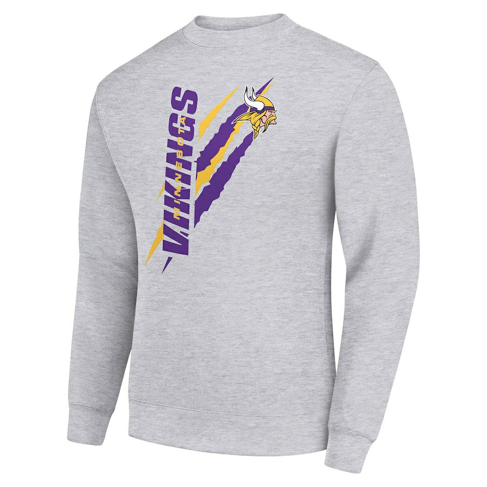 Minnesota Vikings Starter Color Scratch Team Graphic Fleece Pullover Sweatshirt - Heather Gray - NFL