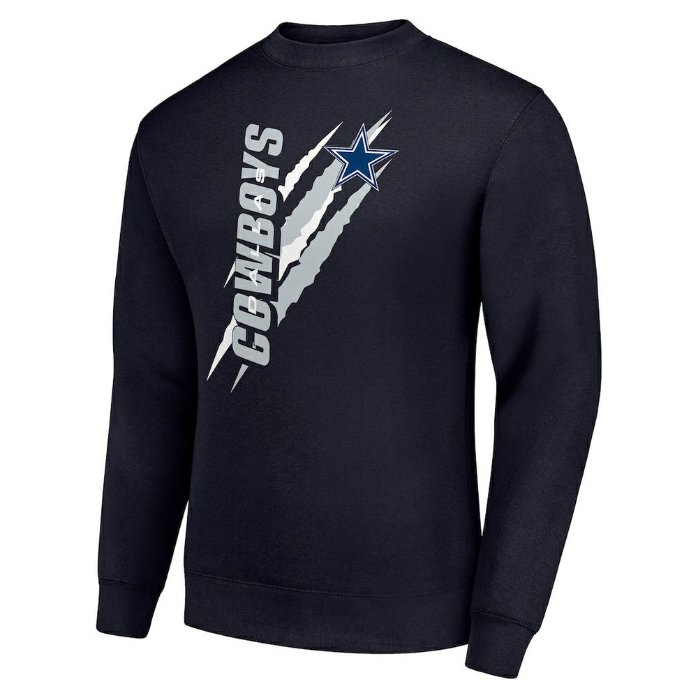 Dallas Cowboys Starter Color Scratch Team Graphic Fleece Pullover Sweatshirt - Navy - NFL