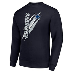 Dallas Cowboys Starter Color Scratch Team Graphic Fleece Pullover Sweatshirt - Navy - NFL