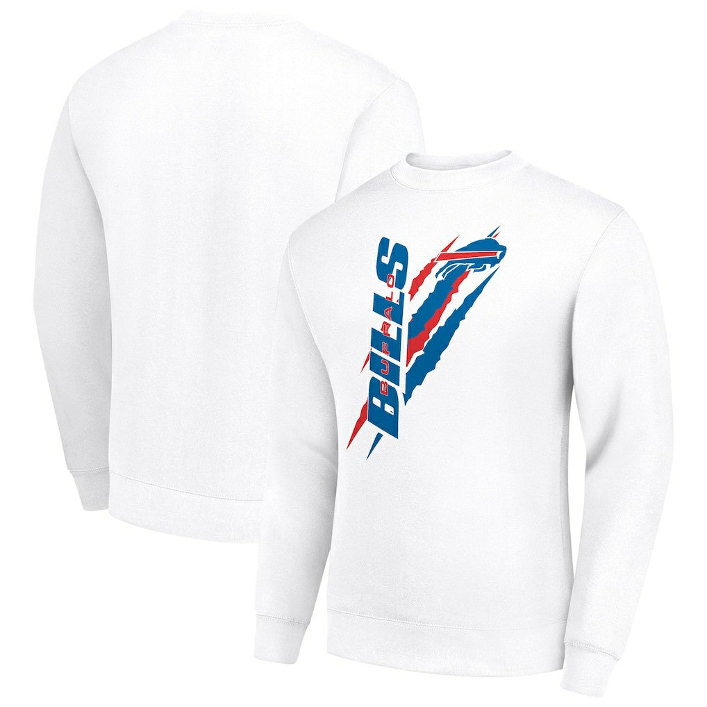 Buffalo Bills Starter Color Scratch Team Graphic Fleece Pullover Sweatshirt - White - NFL