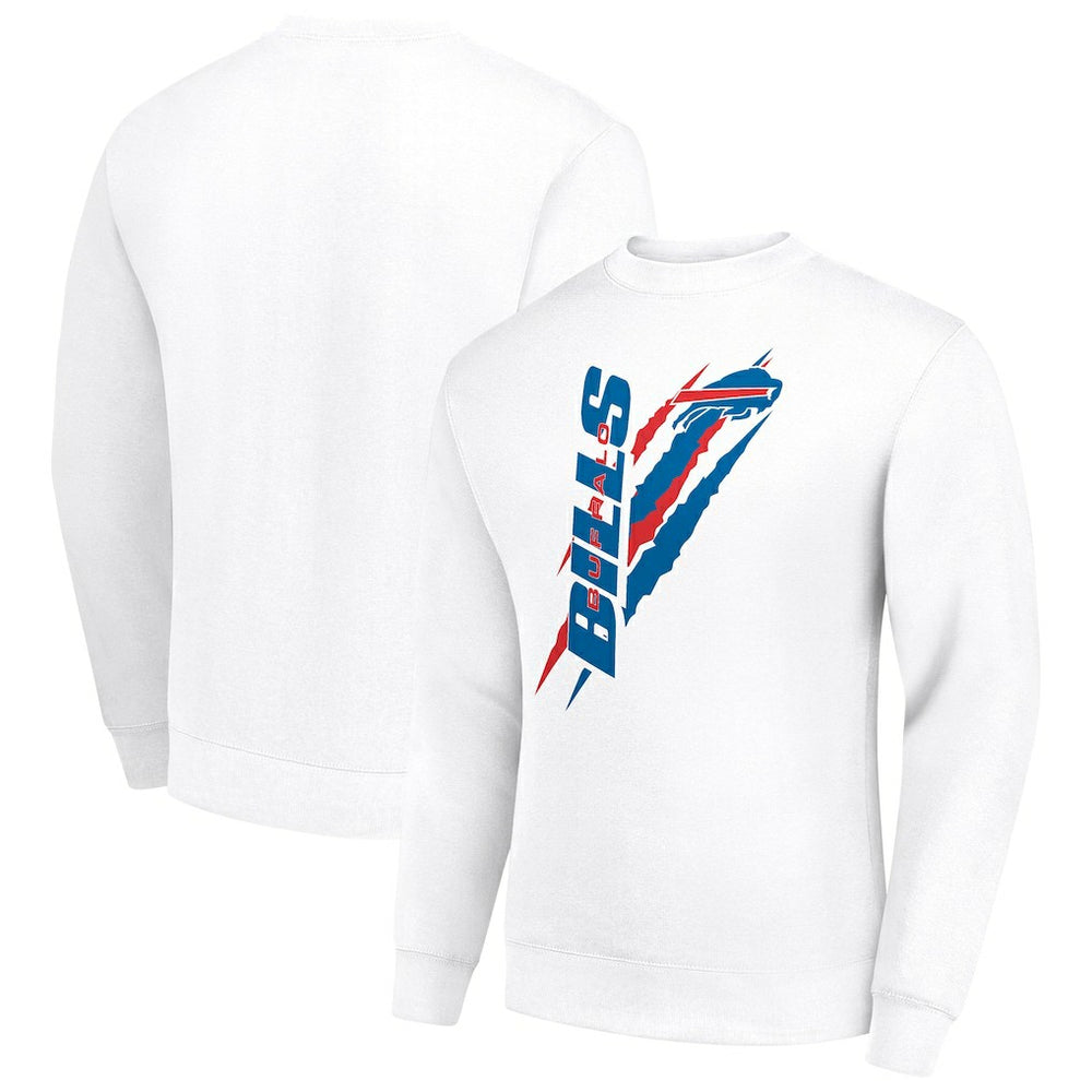 Buffalo Bills Starter Color Scratch Team Graphic Fleece Pullover Sweatshirt - White - NFL