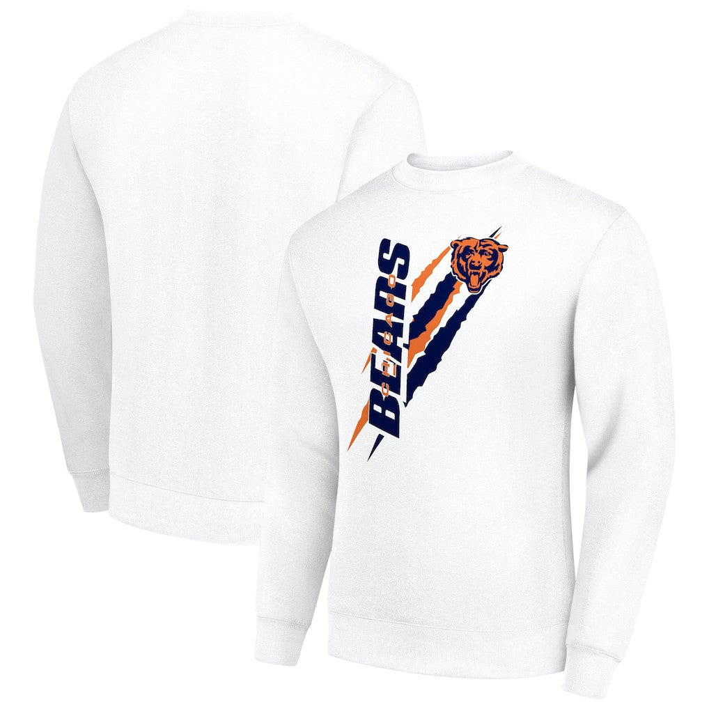 Chicago Bears Starter Color Scratch Team Graphic Fleece Pullover Sweatshirt - White - NFL