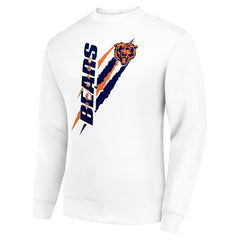 Chicago Bears Starter Color Scratch Team Graphic Fleece Pullover Sweatshirt - White - NFL