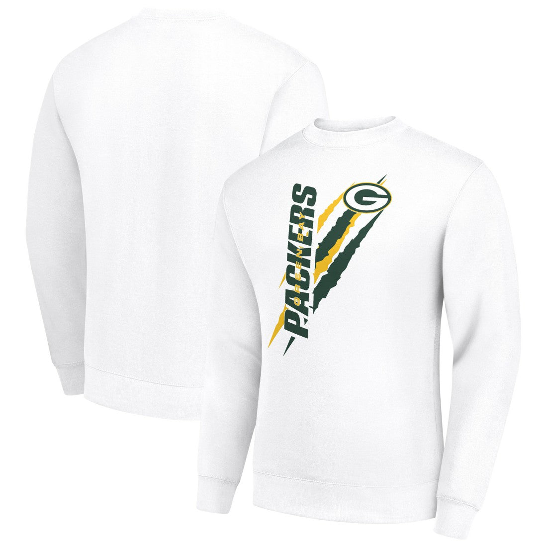 Green Bay Packers Starter Color Scratch Team Graphic Fleece Pullover Sweatshirt - White - NFL