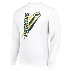 Green Bay Packers Starter Color Scratch Team Graphic Fleece Pullover Sweatshirt - White - NFL