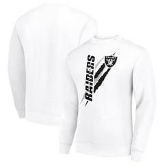 Las Vegas Raiders Starter Color Scratch Team Graphic Fleece Pullover Sweatshirt - White - NFL