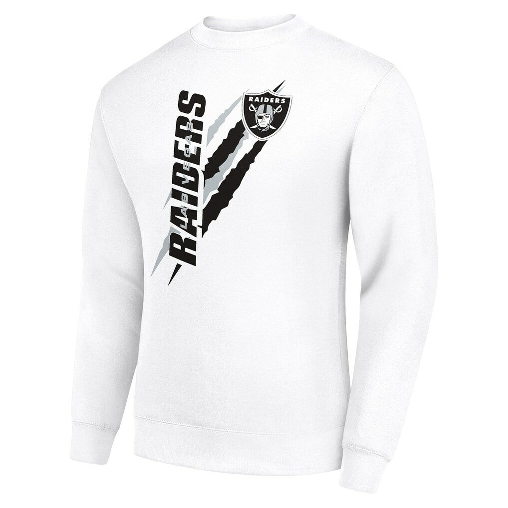 Las Vegas Raiders Starter Color Scratch Team Graphic Fleece Pullover Sweatshirt - White - NFL