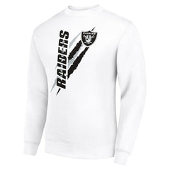 Las Vegas Raiders Starter Color Scratch Team Graphic Fleece Pullover Sweatshirt - White - NFL