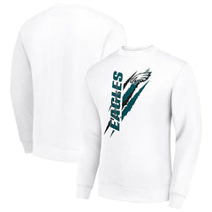 Philadelphia Eagles Starter Color Scratch Team Graphic Fleece Pullover Sweatshirt - White - NFL