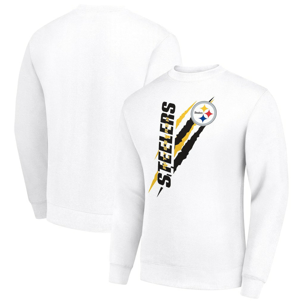 Pittsburgh Steelers Starter Color Scratch Team Graphic Fleece Pullover Sweatshirt - White - NFL