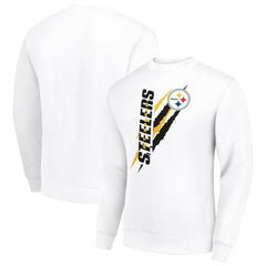 Pittsburgh Steelers Starter Color Scratch Team Graphic Fleece Pullover Sweatshirt - White - NFL