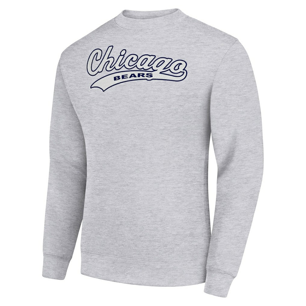 Chicago Bears Starter Tailsweep Team Graphic Tri-Blend Fleece Pullover Sweatshirt - Heather Gray - NFL