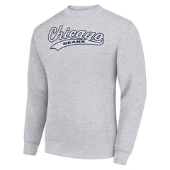 Chicago Bears Starter Tailsweep Team Graphic Tri-Blend Fleece Pullover Sweatshirt - Heather Gray - NFL