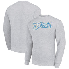 Detroit Lions Starter Tailsweep Team Graphic Tri-Blend Fleece Pullover Sweatshirt - Heather Gray - NFL