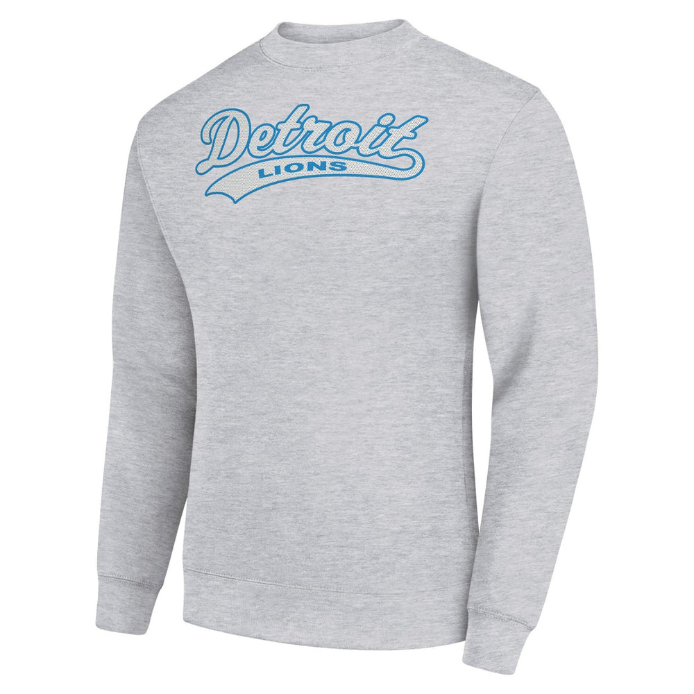 Detroit Lions Starter Tailsweep Team Graphic Tri-Blend Fleece Pullover Sweatshirt - Heather Gray - NFL