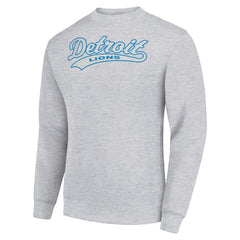 Detroit Lions Starter Tailsweep Team Graphic Tri-Blend Fleece Pullover Sweatshirt - Heather Gray - NFL