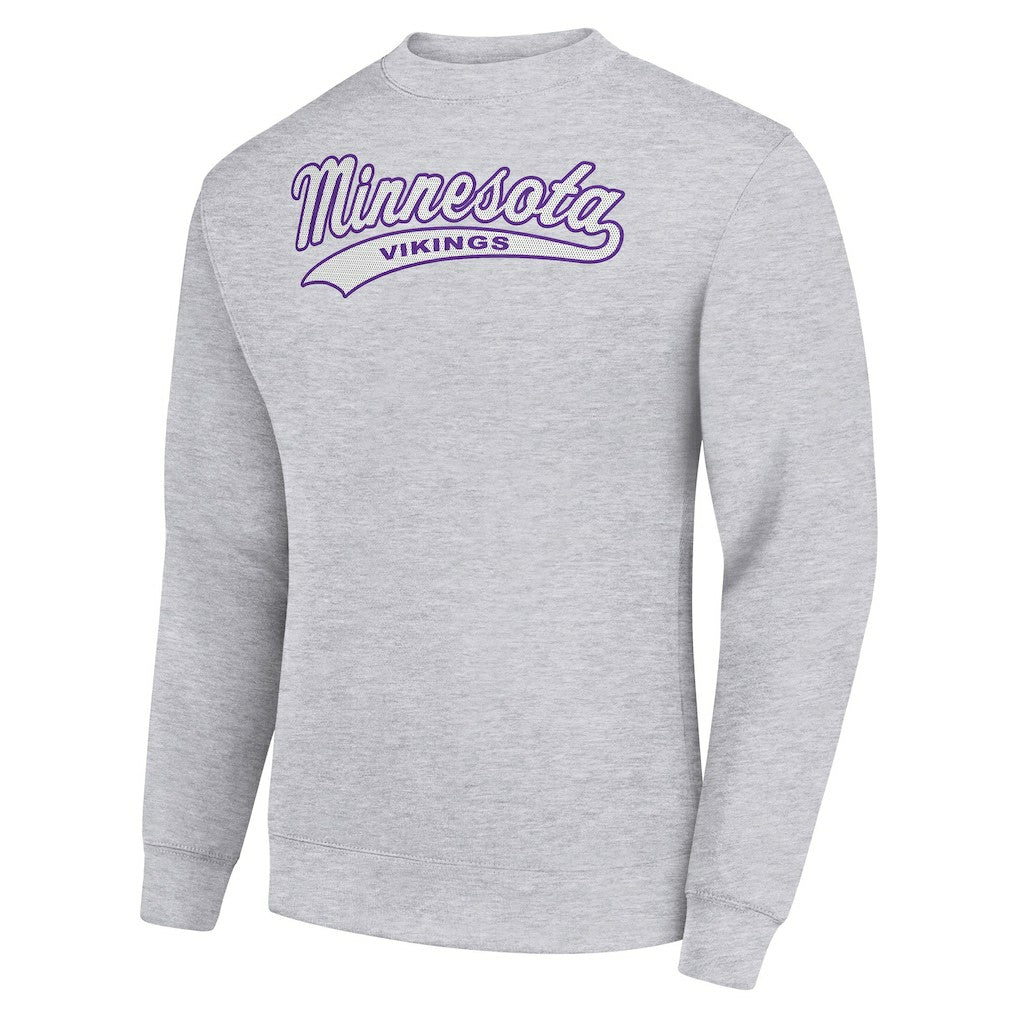 Minnesota Vikings Starter Tailsweep Team Graphic Tri-Blend Fleece Pullover Sweatshirt - Heather Gray - NFL
