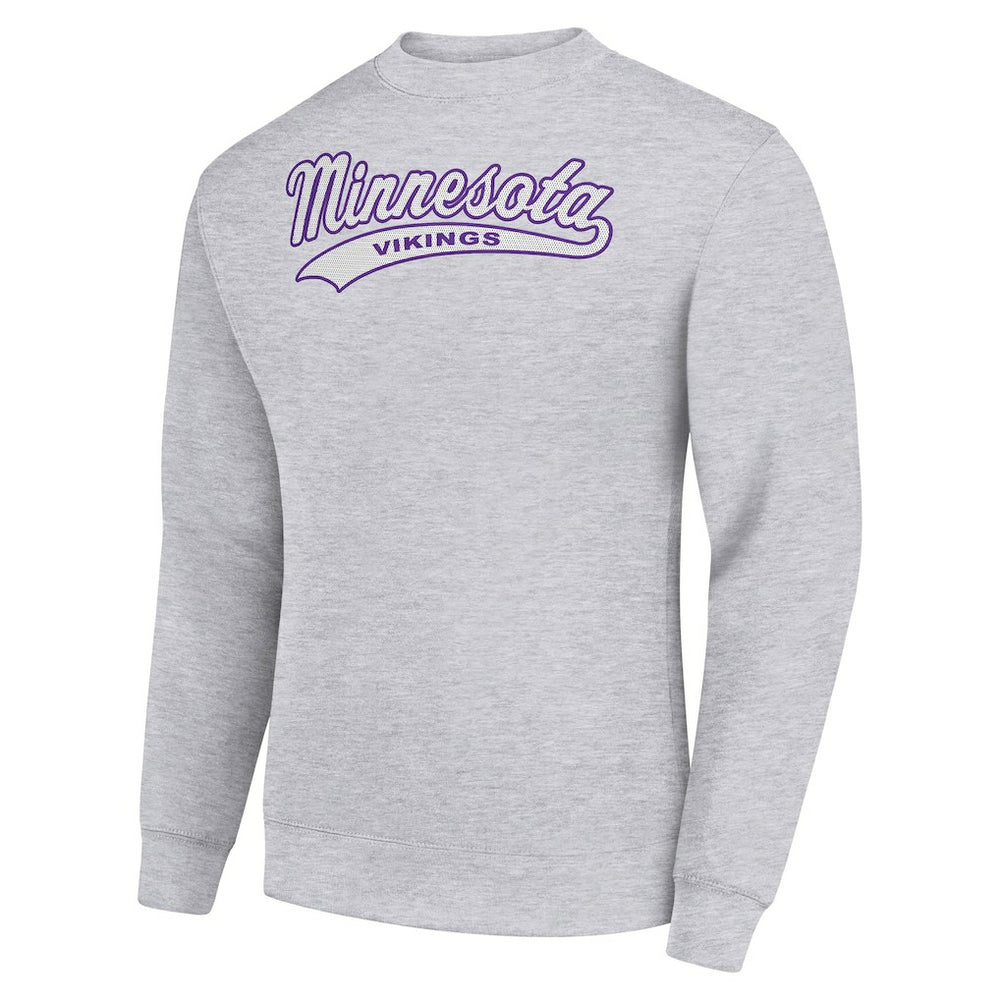 Minnesota Vikings Starter Tailsweep Team Graphic Tri-Blend Fleece Pullover Sweatshirt - Heather Gray - NFL
