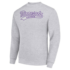 Minnesota Vikings Starter Tailsweep Team Graphic Tri-Blend Fleece Pullover Sweatshirt - Heather Gray - NFL