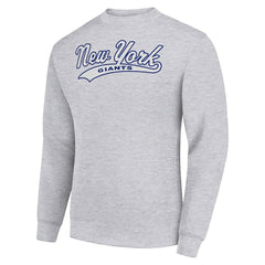 New York Giants Starter Tailsweep Team Graphic Tri-Blend Fleece Pullover Sweatshirt - Heather Gray - NFL