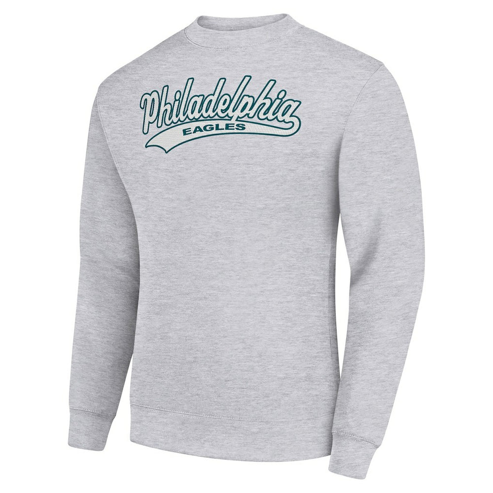 Philadelphia Eagles Starter Tailsweep Team Graphic Tri-Blend Fleece Pullover Sweatshirt - Heather Gray - NFL