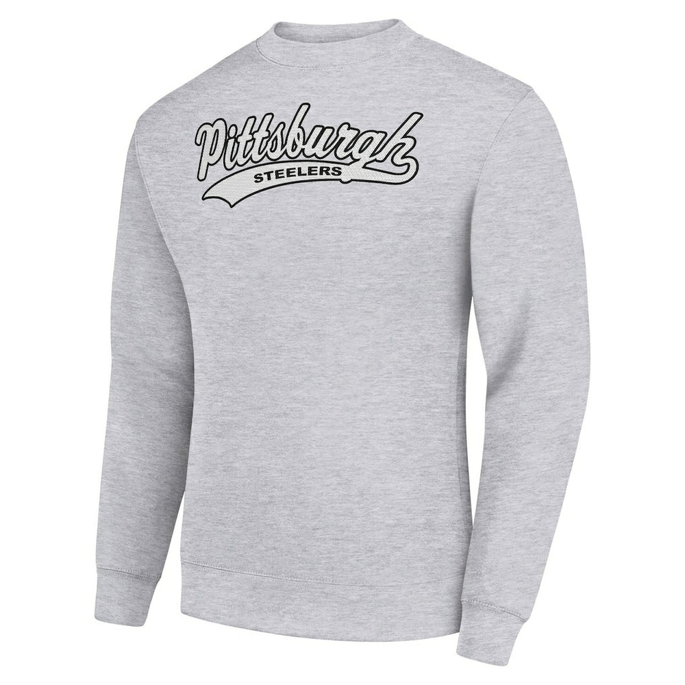 Pittsburgh Steelers Starter Tailsweep Team Graphic Tri-Blend Fleece Pullover Sweatshirt - Heather Gray - NFL