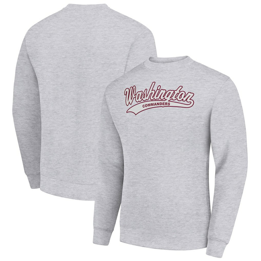Washington Commanders Starter Tailsweep Team Graphic Tri-Blend Fleece Pullover Sweatshirt - Heather Gray - NFL