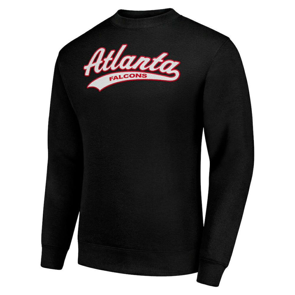Atlanta Falcons Starter Tailsweep Team Graphic Tri-Blend Fleece Pullover Sweatshirt - Black - NFL