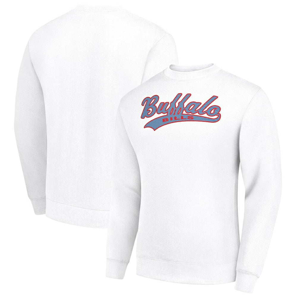 Buffalo Bills Starter Tailsweep Team Graphic Tri-Blend Fleece Pullover Sweatshirt - White - NFL