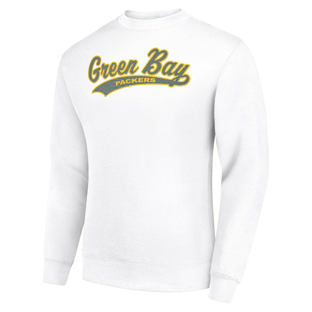 Green Bay Packers Starter Tailsweep Team Graphic Tri-Blend Fleece Pullover Sweatshirt - White - NFL