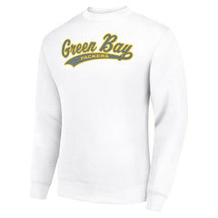 Green Bay Packers Starter Tailsweep Team Graphic Tri-Blend Fleece Pullover Sweatshirt - White - NFL