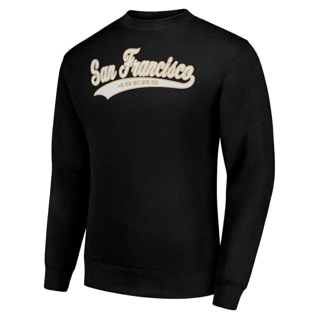 San Francisco 49ers Starter Tailsweep Team Graphic Tri-Blend Fleece Pullover Sweatshirt - Black - NFL