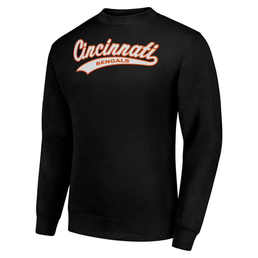 Cincinnati Bengals Starter Tailsweep Team Graphic Tri-Blend Fleece Pullover Sweatshirt - Black - NFL