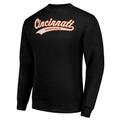 Cincinnati Bengals Starter Tailsweep Team Graphic Tri-Blend Fleece Pullover Sweatshirt - Black - NFL