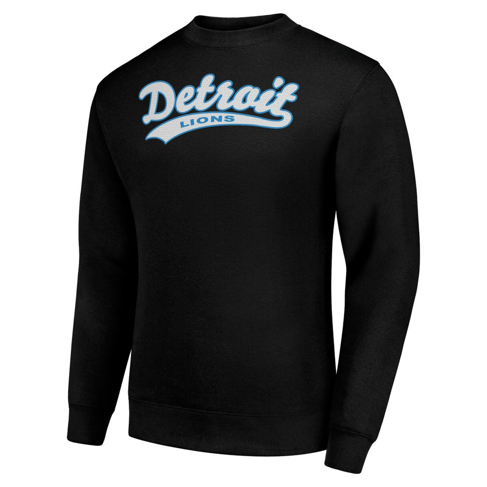 Detroit Lions Starter Tailsweep Team Graphic Fleece Pullover Sweatshirt - Black - NFL
