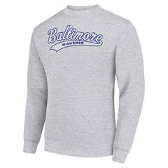 Baltimore Ravens Starter Tailsweep Team Graphic Tri-Blend Fleece Pullover Sweatshirt - Heather Gray - NFL