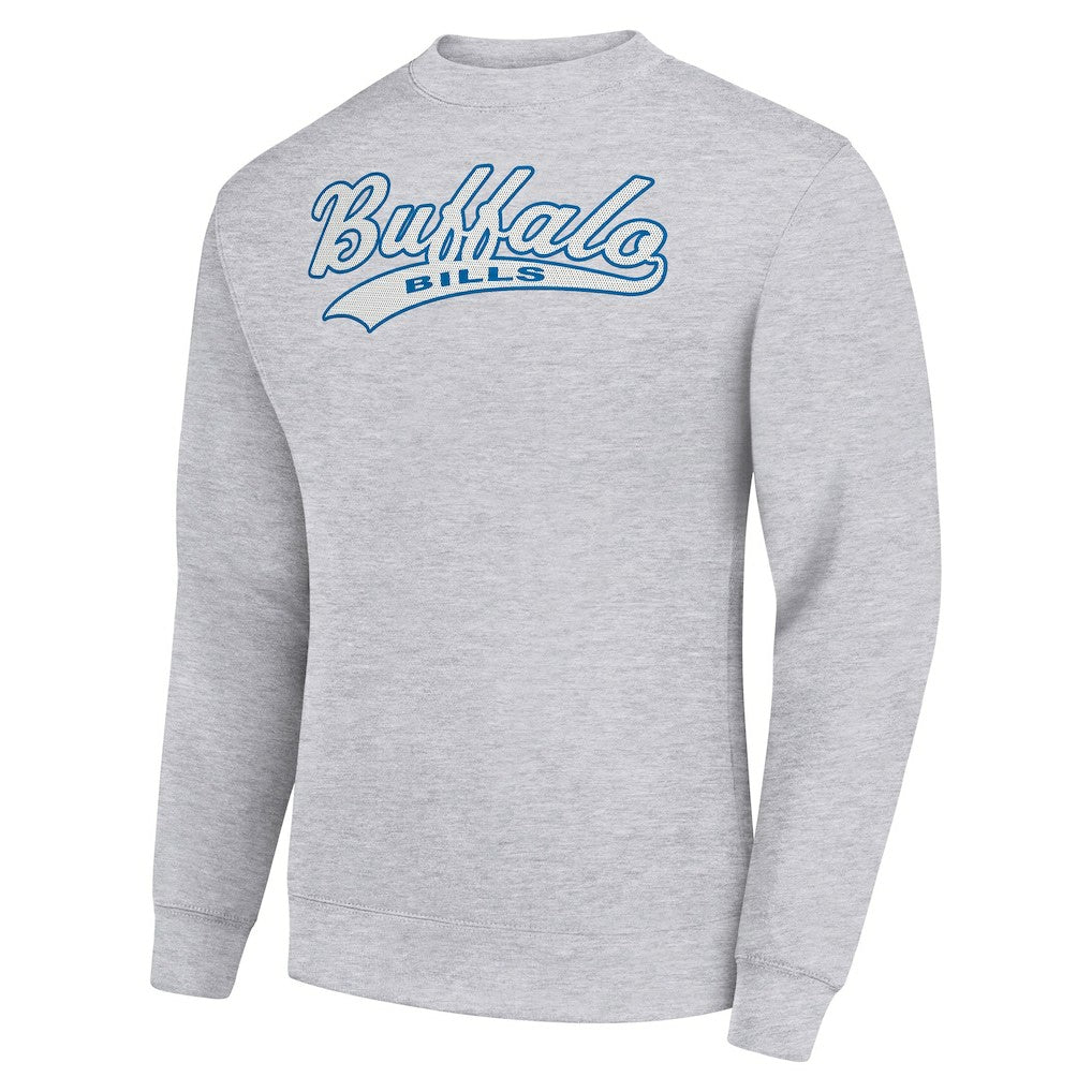 Buffalo Bills Starter Tailsweep Team Graphic Tri-Blend Fleece Pullover Sweatshirt - Heather Gray - NFL