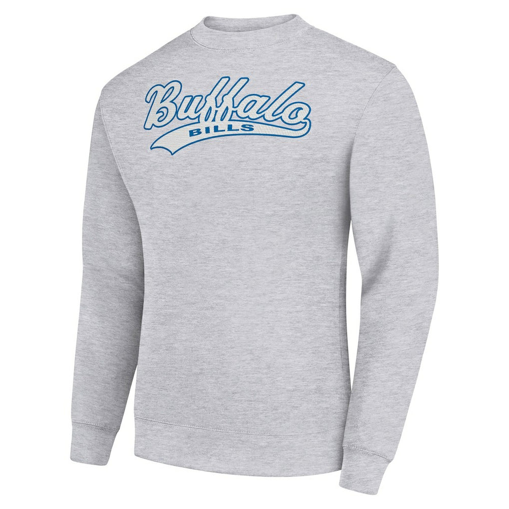 Buffalo Bills Starter Tailsweep Team Graphic Tri-Blend Fleece Pullover Sweatshirt - Heather Gray - NFL
