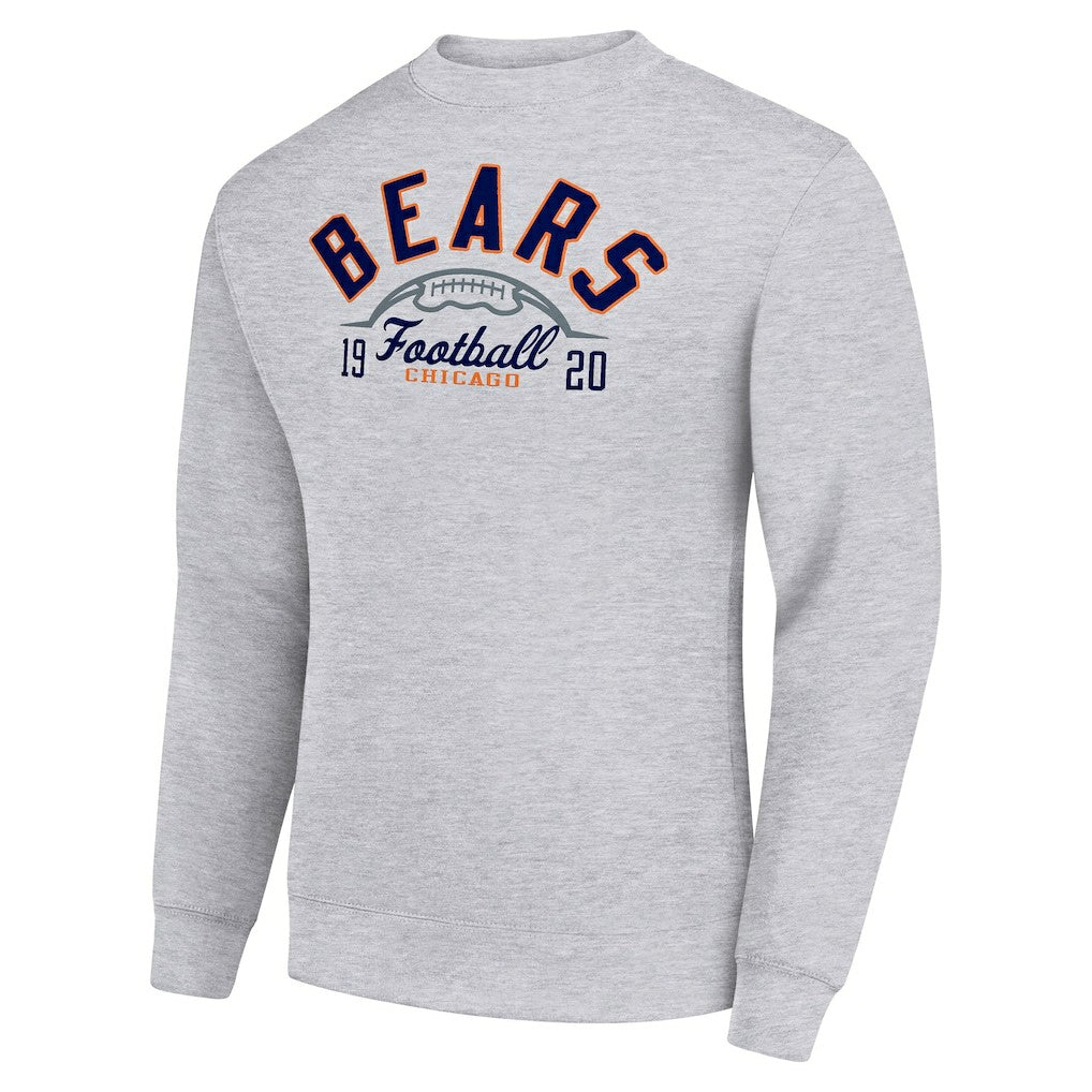 Chicago Bears Starter Half Ball Team Graphic Tri-Blend Fleece Pullover Sweatshirt - Heather Gray - NFL