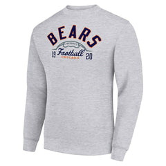 Chicago Bears Starter Half Ball Team Graphic Tri-Blend Fleece Pullover Sweatshirt - Heather Gray - NFL