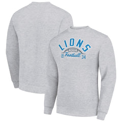 Detroit Lions Starter Half Ball Team Graphic Tri-Blend Fleece Pullover Sweatshirt - Heather Gray - NFL