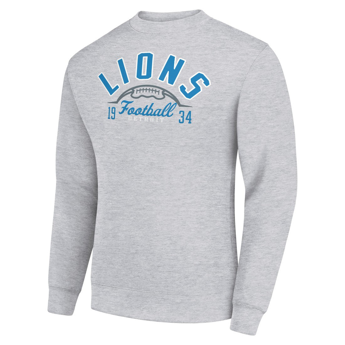 Detroit Lions Starter Half Ball Team Graphic Tri-Blend Fleece Pullover Sweatshirt - Heather Gray - NFL