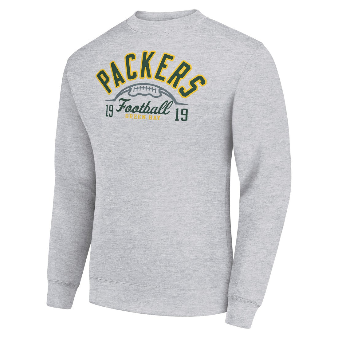 Green Bay Packers Starter Half Ball Team Graphic Tri-Blend Fleece Pullover Sweatshirt - Heather Gray - NFL