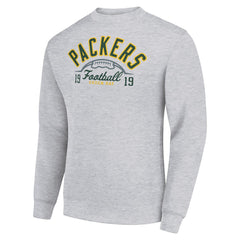 Green Bay Packers Starter Half Ball Team Graphic Tri-Blend Fleece Pullover Sweatshirt - Heather Gray - NFL